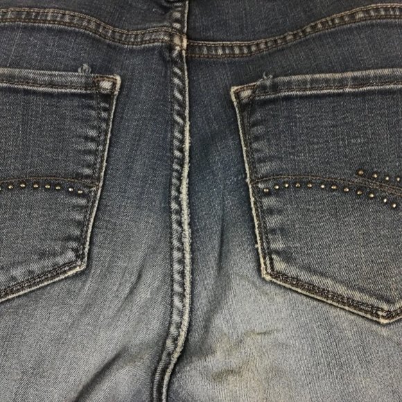 Lee Womens Jeans Boot Cut Curvy Blue Denim Stone Wash Mid Rise Whiskering 8 - Picture 12 of 16